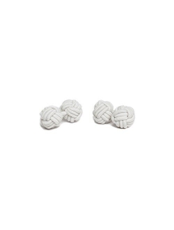 Pair of Solid Color Silk Knot Cufflinks