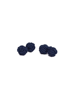 Pair of Solid Color Silk Knot Cufflinks