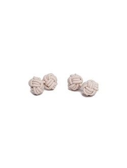 Pair of Solid Color Silk Knot Cufflinks