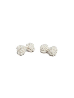 Pair of Solid Color Silk Knot Cufflinks