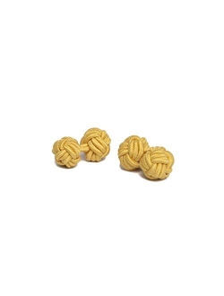 Pair of Solid Color Silk Knot Cufflinks