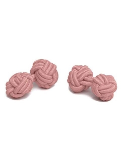 Pair of Solid Color Silk Knot Cufflinks