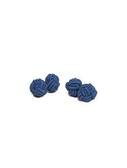 Pair of Solid Color Silk Knot Cufflinks