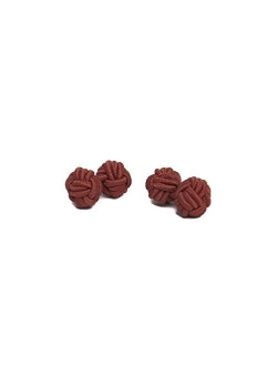 Pair of Solid Color Silk Knot Cufflinks