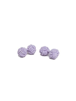 Pair of Solid Color Silk Knot Cufflinks