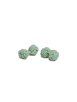 Pair of Solid Color Silk Knot Cufflinks