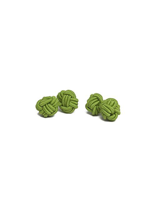 Jacob Alexander Pair of Solid Color Silk Knot Cufflinks