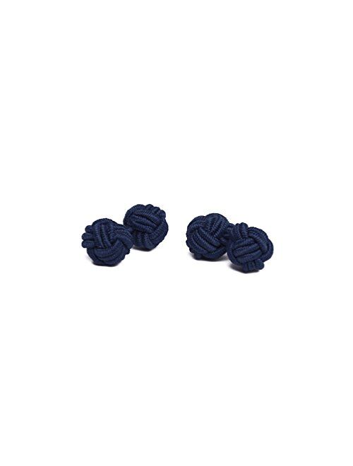 Jacob Alexander Pair of Solid Color Silk Knot Cufflinks