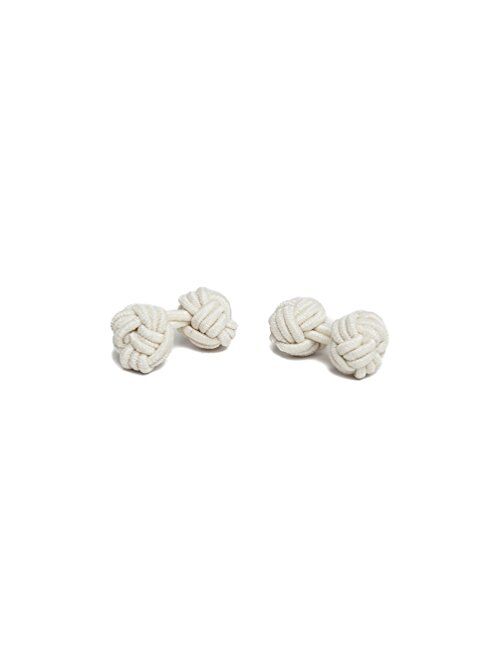 Jacob Alexander Pair of Solid Color Silk Knot Cufflinks