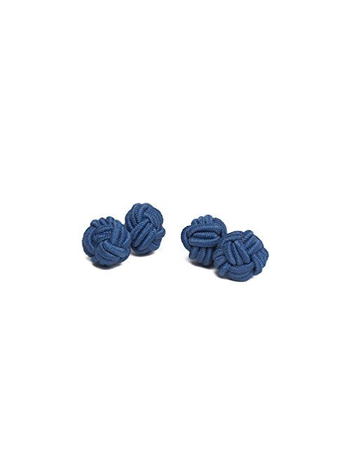 Jacob Alexander Pair of Solid Color Silk Knot Cufflinks