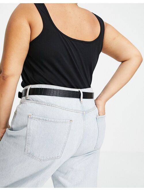 London Curve waist and hip belt with double buckle in black