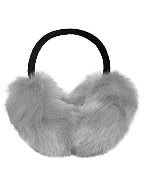 Womens Faux Rabbit Fur Earmuffs Winter Outdoor Ear Warmers Girls Earmuffs,Foldable