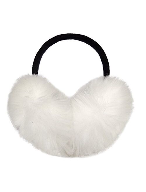 Womens Faux Rabbit Fur Earmuffs Winter Outdoor Ear Warmers Girls Earmuffs,Foldable