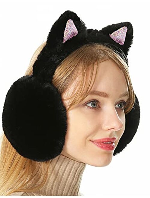 Lovful Women's Winter Warm Earmuffs Headband Adorable Cat Ears Earwarmer