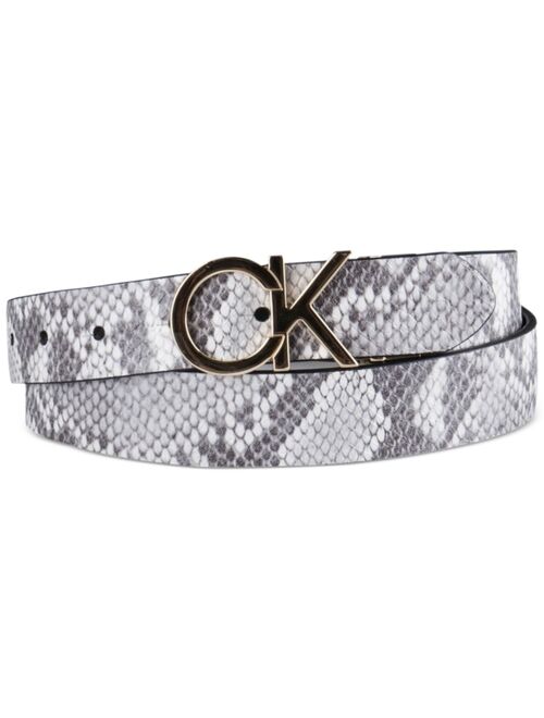 Calvin Klein Women's Reversible CK Logo Buckle Belt