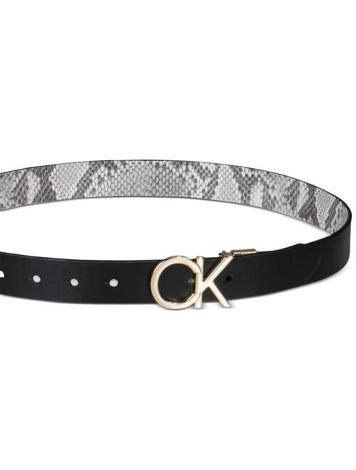 Calvin Klein Women's Reversible CK Logo Buckle Belt