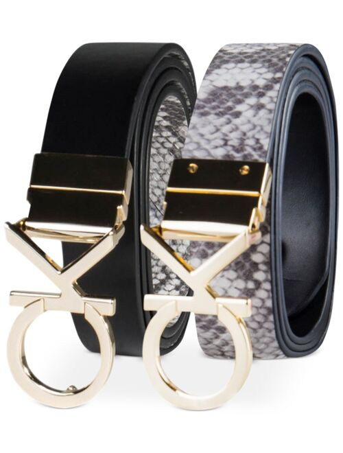 Calvin Klein Women's Reversible CK Logo Buckle Belt