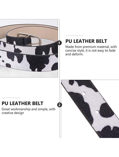 VALICLUD Waist Belts for Women Fashion Animal Print Leather Belt Cow Print Belt for Jeans Pants Dresses