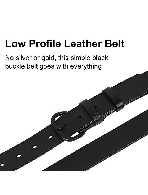 Womens Black Buckle Belt SANSTHS Casual Leather Jeans Belts with Prong Buckle …