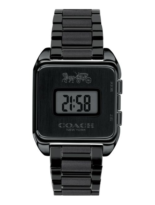 Coach Women's Digital Darcy Black Stainless Steel Bracelet Watch 30mm