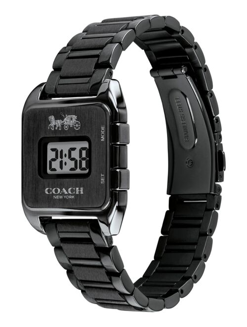 Coach Women's Digital Darcy Black Stainless Steel Bracelet Watch 30mm