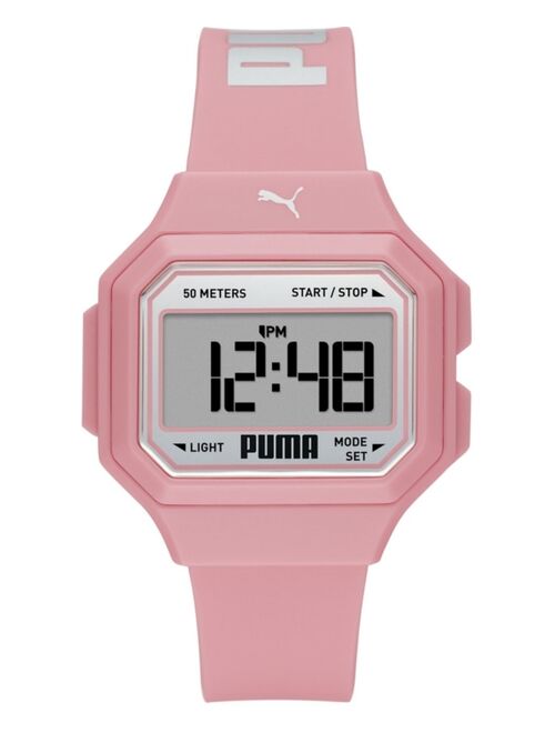 PUMA Women's Mini Remix Pink Polyurethane Strap Watch, 35mm