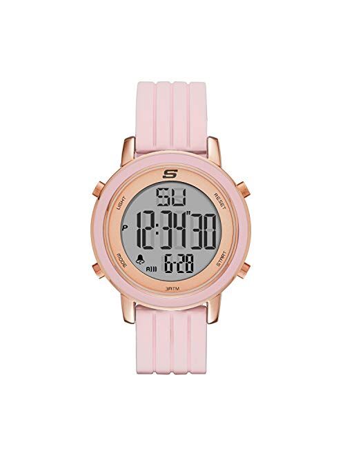 Skechers Women's Westport Quartz Metal and Silicone Sports Digital Watch