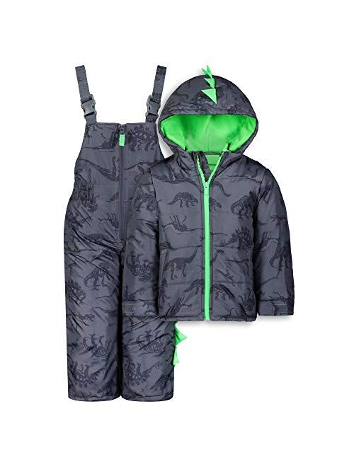 Carter's Toddler Boys 2 Piece Dino Snowsuit Set with Matching Bib