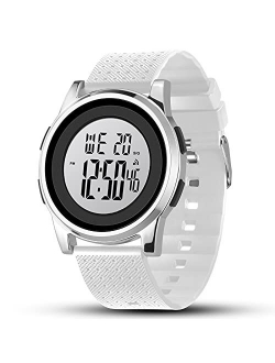 YUINK Mens Digital Watch Ultra-Thin Sports Waterproof Simple Watch Stainless Steel Wrist Watch for Men Women