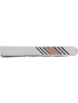 Silver Icon Stripe Tie Bar