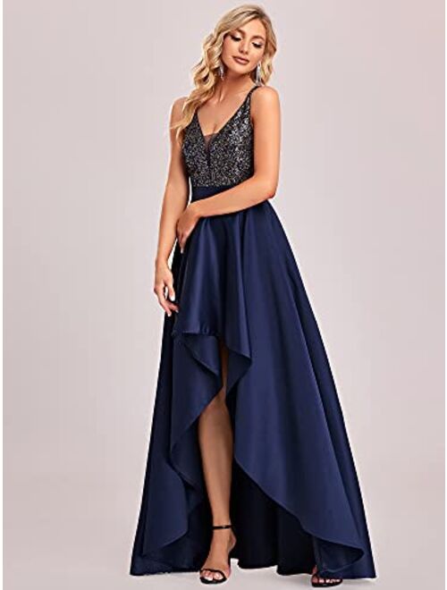 Ever-Pretty Women's V-Neck A-line High-Low Party Dress Long Evening Dress 0667