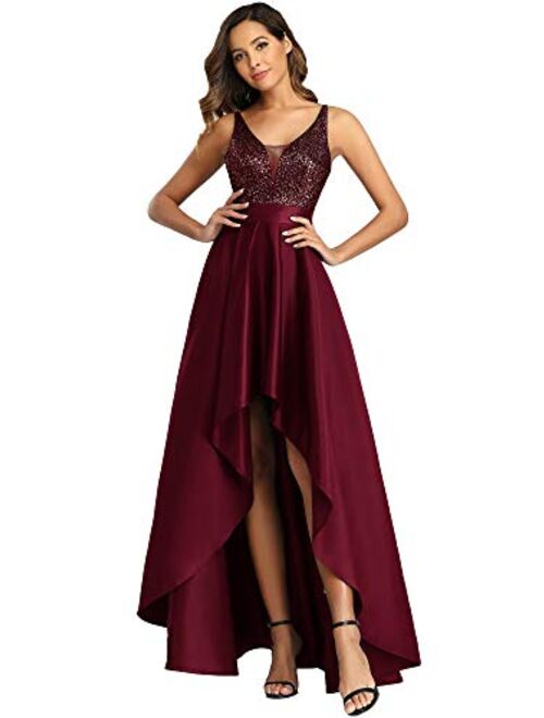 Ever-Pretty Women's V-Neck A-line High-Low Party Dress Long Evening Dress 0667