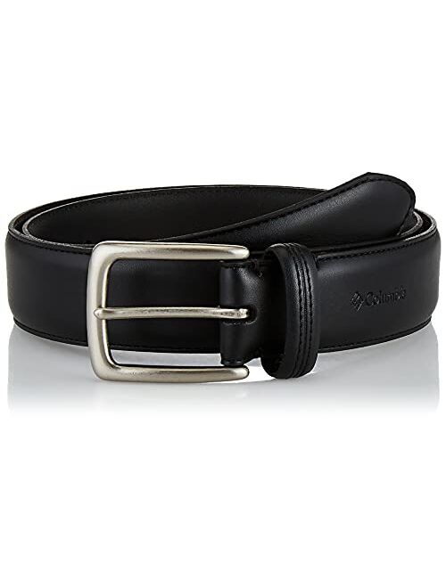 Columbia Men's Trinity Logo Belt-Casual Dress with Single Prong Buckle for Jeans Khakis