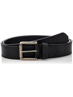 Men's Classic Logo Belt-Casual Dress with Single Prong Buckle for Jeans Khakis