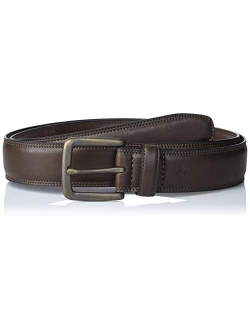 Men's Classic Logo Belt-Casual Dress with Single Prong Buckle for Jeans Khakis