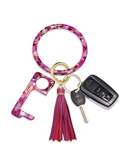 Key Ring Bracelet Wrist Keychain Bracelet Acetate Resin Keychain Wristlet Car Keychain For Women