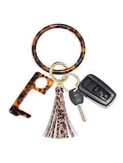 Key Ring Bracelet Wrist Keychain Bracelet Acetate Resin Keychain Wristlet Car Keychain For Women