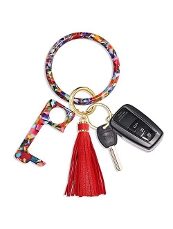 Key Ring Bracelet Wrist Keychain Bracelet Acetate Resin Keychain Wristlet Car Keychain For Women