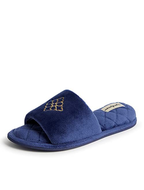 Dearfoams Women's Microfiber Terry Slide Slipper, Online Only