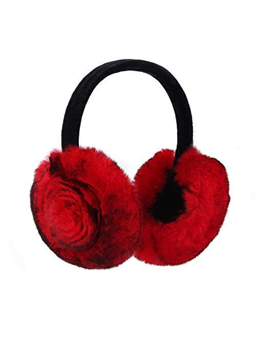 Rabbit Hair Earmuff for Winter, Soft and Warm,Foldable and Easy Carry