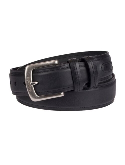 Double Loop-Stitched Leather Belt