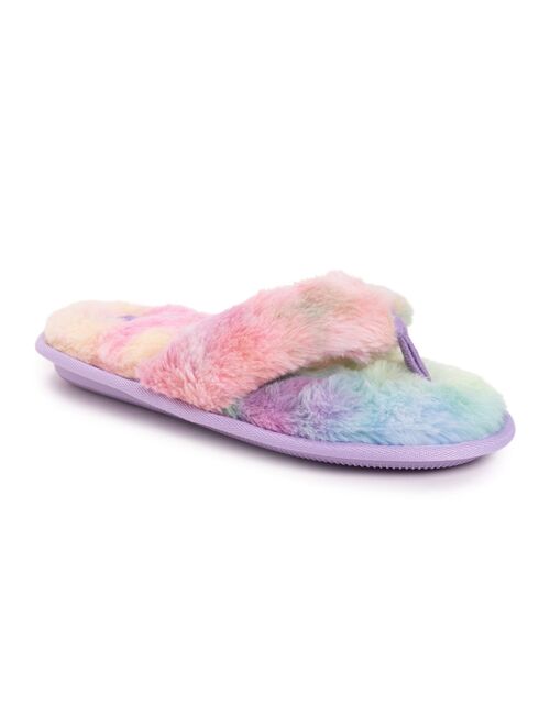 Women's MUK LUKS Maren Faux Fur Thong Slippers