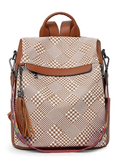 Telena Travel Backpack Purse for Women, PU Leather Anti Theft Large, Ladies Shoulder Fashion Bags