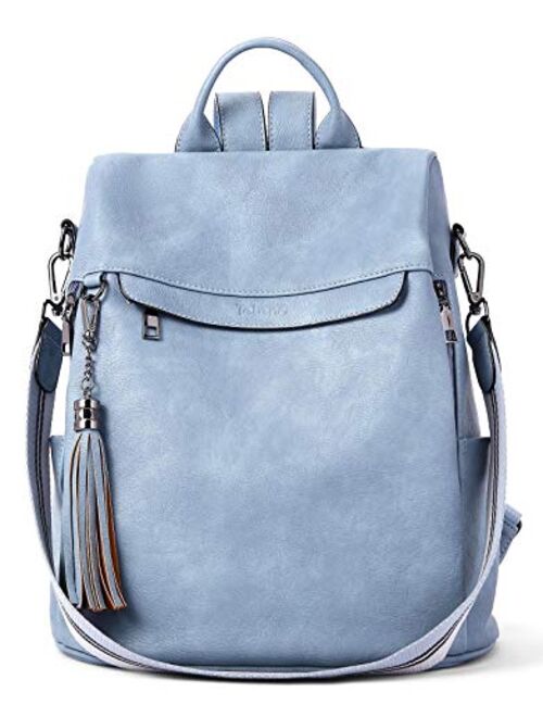 Telena Travel Backpack Purse for Women, PU Leather Anti Theft Large, Ladies Shoulder Fashion Bags