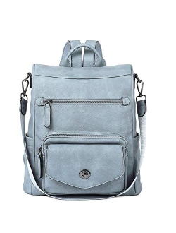 Backpack Purse for Women Leather convertible Fashion Bookbag Large Anti-theft Bags