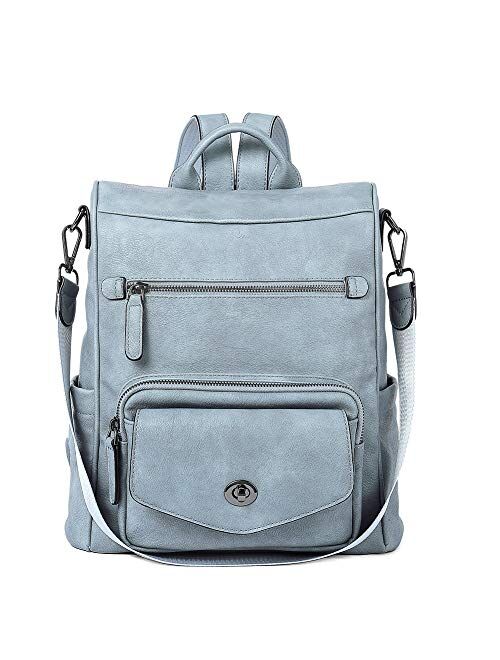 CLUCI Backpack Purse for Women Leather convertible Fashion Bookbag Large Anti-theft Bags