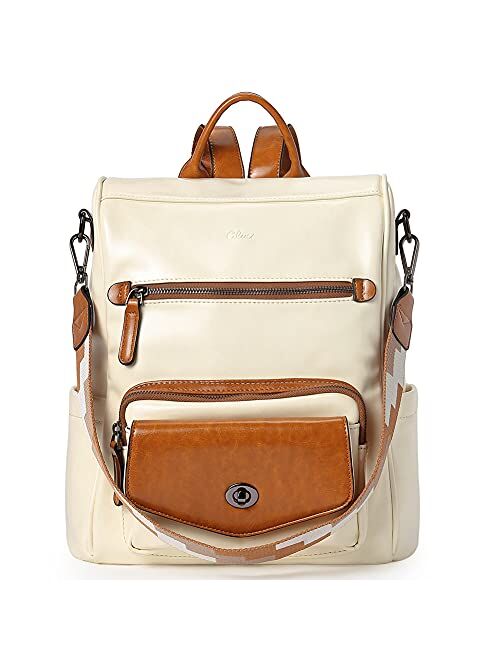 CLUCI Backpack Purse for Women Leather convertible Fashion Bookbag Large Anti-theft Bags