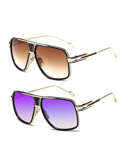 Gobiger Aviator Sunglasses for Men 100%UV Protection Goggle Alloy Frame with Case