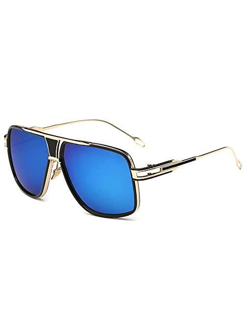 Gobiger Aviator Sunglasses for Men 100%UV Protection Goggle Alloy Frame with Case