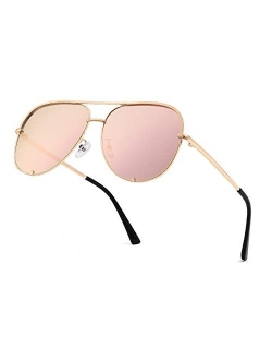 Eyerno Mirrored Aviator Sunglasses For Men Women Fashion Designer UV400 Sun Glasses